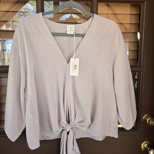 Womens Boutique Tie Bottom Top. Champagne Color, New With Tags. Very Soft!